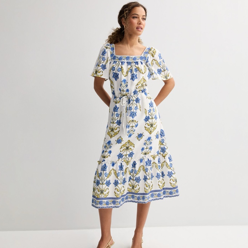 Women's Draper James Squareneck Flutter Sleeve Midi Dress Sz S NWT